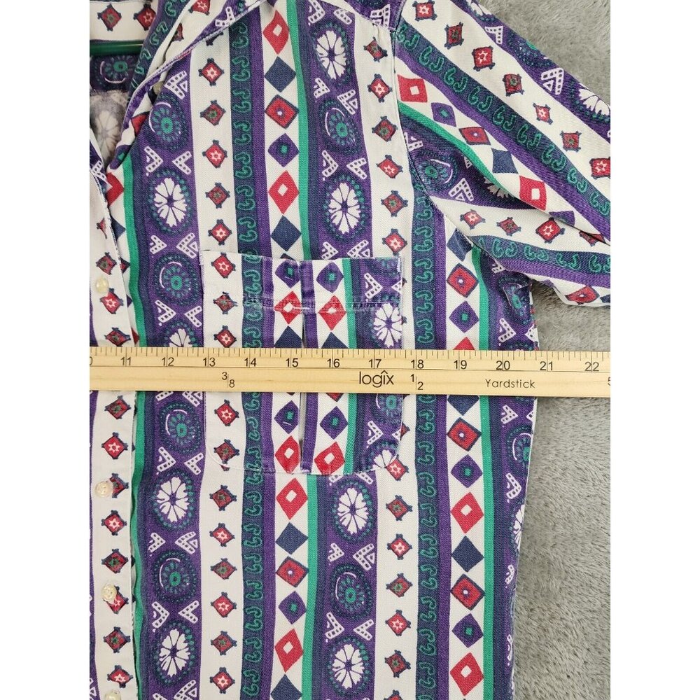 Lee Shirt Womens Extra Large Purple Striped Western Vintage Distressed Button up - Picture 4 of 9